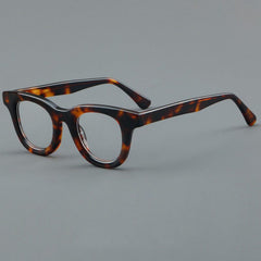 Almo Retro Acetate Glasses Frame Round Frames Southood Leopard 