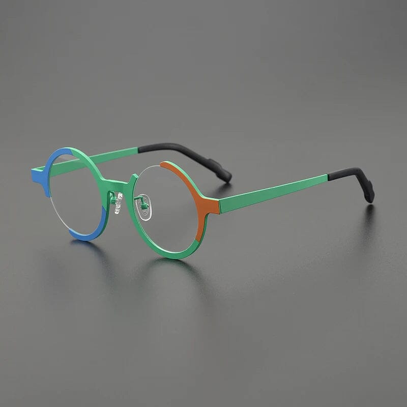Altair Titanium Round Glasses Frame Round Frames Southood Matte Light Green 
