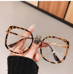 Alva Oversize Square Glasses Frame Rectangle Frames Southood Leopard 