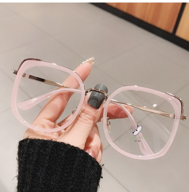 Alva Oversize Square Glasses Frame Rectangle Frames Southood Pink 