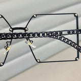 Amber Vintage Alloy Chain Rivet Square Eyewear Sunglasses MON 