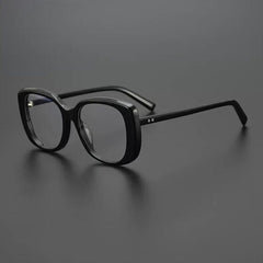 Amjed Vintage Acetate Glasses Frame Geometric Frames Southood Black 