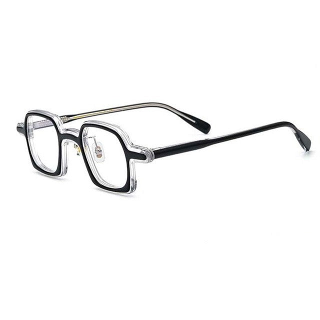 Amos Acetate Retro Square Optical Glasses Frame Rectangle Frames Southood Black clear 