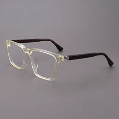 Amos Acetate Retro Square Optical Glasses Frame Rectangle Frames Southood Yellow leopard 