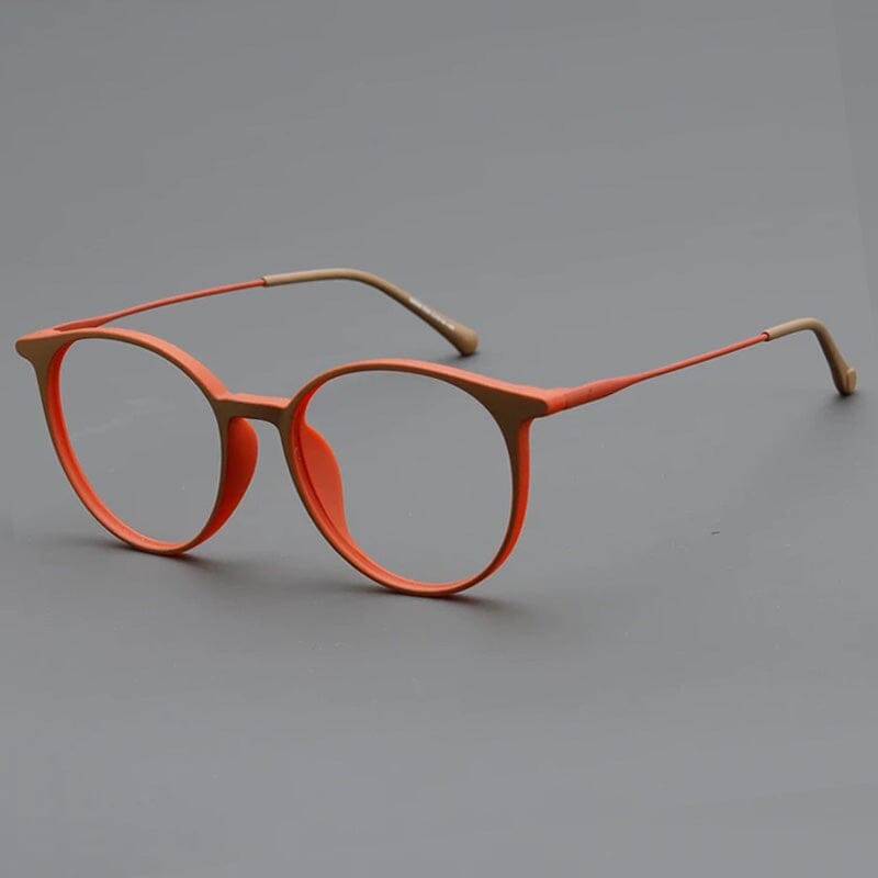 Aria Vintage TR90 Round Eyeglasses Round Frames Southood Coffee Red 