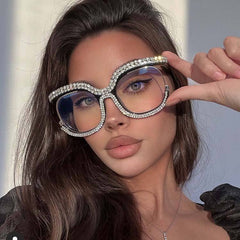 Arlene Luxury Rhinestone Large Glasses Frame Cat Eye Frames Southood 