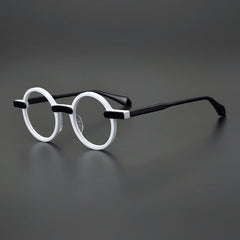 Arlo Retro Round Acetate Eyeglasses Frame Round Frames Southood Black White 