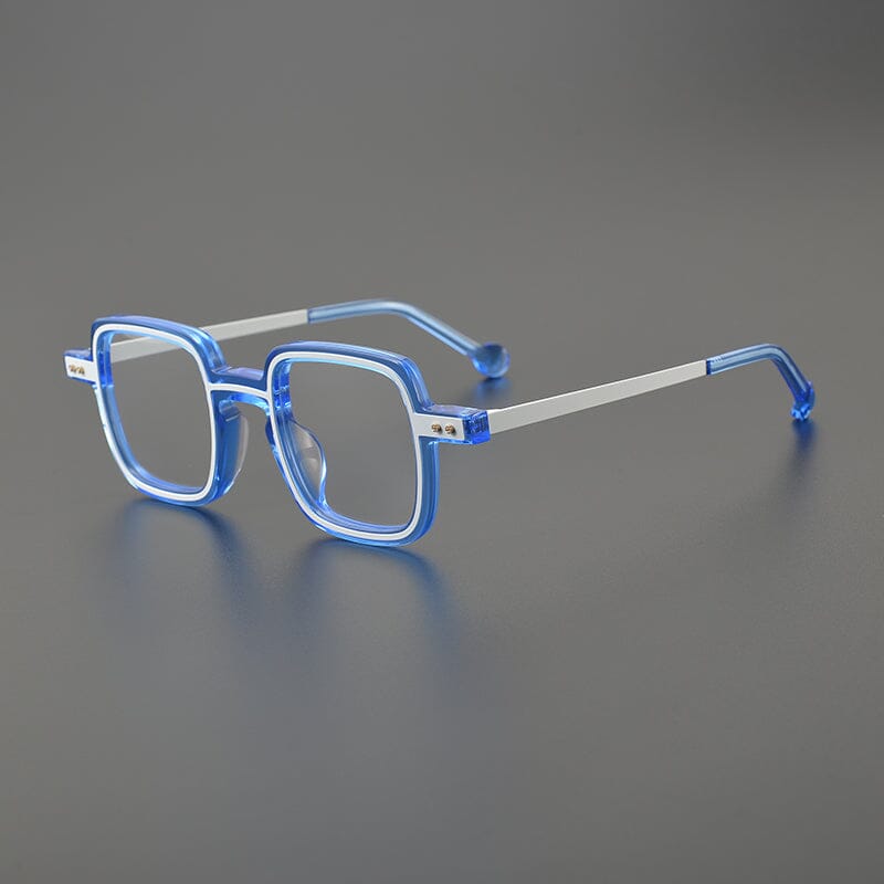 Arwin Retro Acetate Eyeglasses Frame Rectangle Frames Southood Blue White 