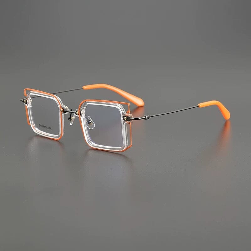 Ashly Colorful Titanium Glasses Frame Geometric Frames Southood Clear Orange 