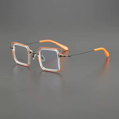 Ashly Colorful Titanium Glasses Frame Geometric Frames Southood Clear Orange 