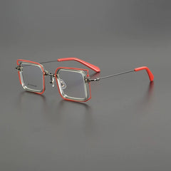 Ashly Colorful Titanium Glasses Frame Geometric Frames Southood Clear Red 