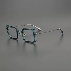 Ashly Colorful Titanium Glasses Frame Geometric Frames Southood Dark Green 