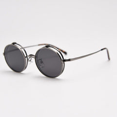 Aston Alloy Retro Round Glasses Frame Round Frames Southood Grey Gun 