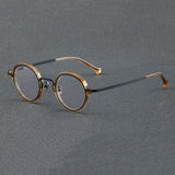 Aston Vintage Acetate Glasses Frame Round Frames Southood Black amber 