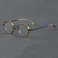 Aston Vintage Acetate Glasses Frame Round Frames Southood Black amber 