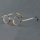 Aston Vintage Acetate Glasses Frame Round Frames Southood Gold leopard 