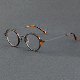 Aston Vintage Acetate Glasses Frame Round Frames Southood Gray leopard 
