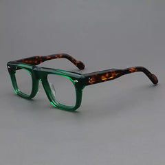 Atmore Vintage Acetate Glasses Frame Aviator Frames Southood Green Leopard 