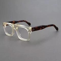Atmore Vintage Acetate Glasses Frame Aviator Frames Southood Yellow Leopard 