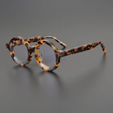 Ayers Retro Acetate Glasses Frame Round Frames Southood Leopard 