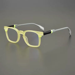 Baal Vintage Colorful Acetate Glasses Frame Rectangle Frames Southood Yellow 
