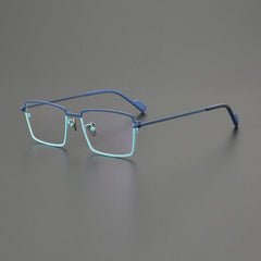 Babette Titanium Square Glasses Frame Rectangle Frames Southood Blue 