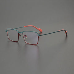 Babette Titanium Square Glasses Frame Rectangle Frames Southood Green Red 