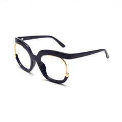 Barbara Retro Overszied Shades Half Glasses Frame Rectangle Frames Southood C1 black clear 