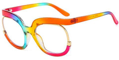 Barbara Retro Overszied Shades Half Glasses Frame Rectangle Frames Southood C8 rainbow clear 