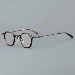 Barse Retro Acetate Glasses Frame Geometric Frames Southood Brown leopard 