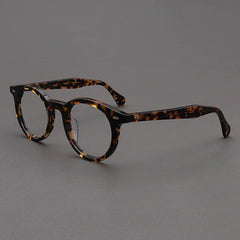 Bartle Round Acetate Glasses Frame Round Frames Southood Black Leopard 