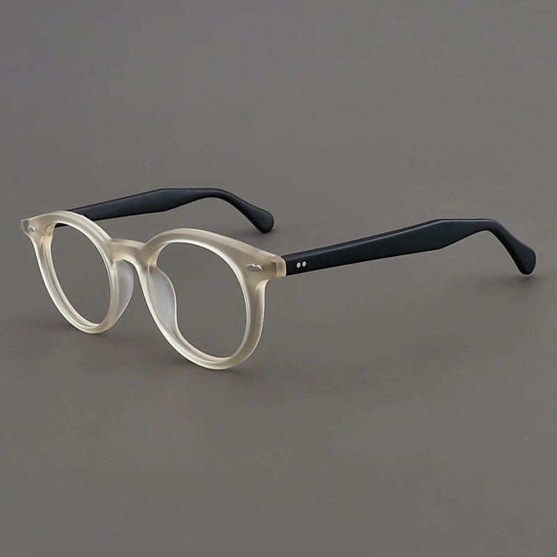 Bartle Round Acetate Glasses Frame Round Frames Southood Matte Yellow Black 