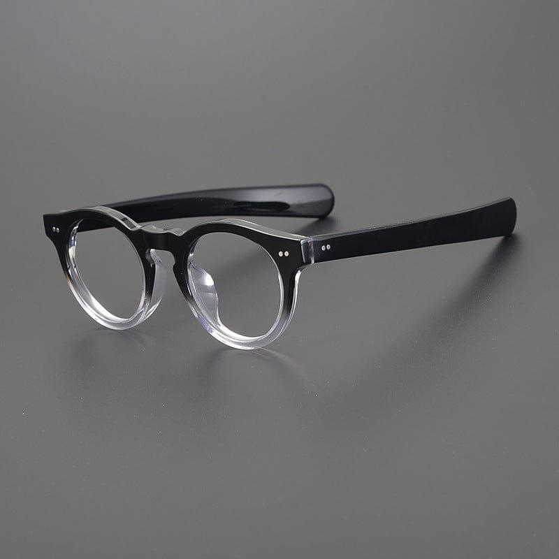 Basilio Round Acetate Glasses Frame Round Frames Southood Black clear 
