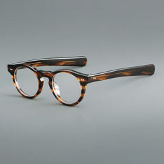 Basilio Round Acetate Glasses Frame Round Frames Southood Leopard 
