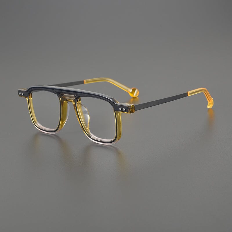 Beal Retro Acetate Eyeglasses Frame Aviator Frames Southood Gray Yellow 