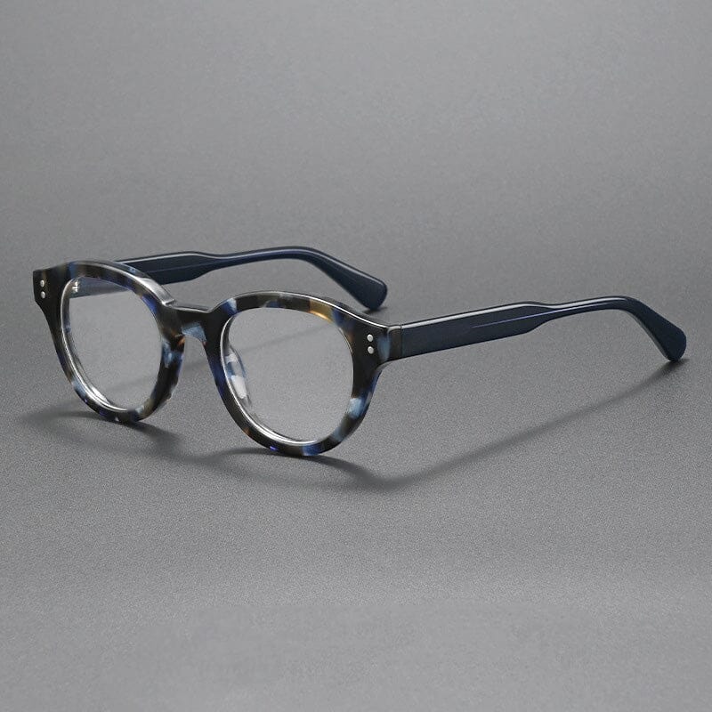Beck Vintage Acetate Glasses Frame Oval Frames Southood Blue Leopard 