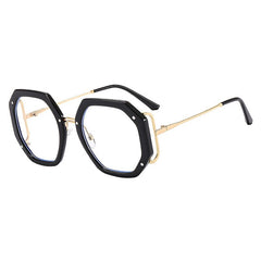 Belle Polygon Round Glasses Round Frames Southood Black clear 