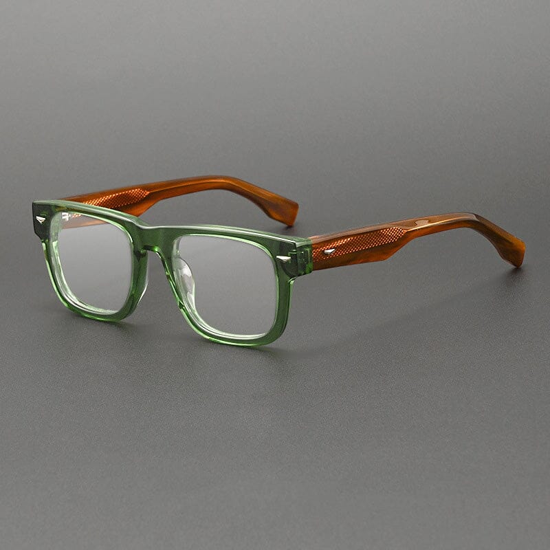 Bencic Vintage Acetate Glasses Frame Rectangle Frames Southood Green Brown 