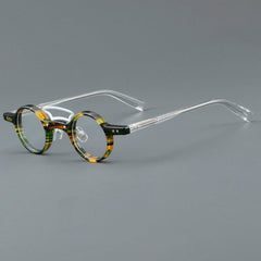 Bert Punk Retro Round Acetate Frame Round Frames Southood Green Leopard 