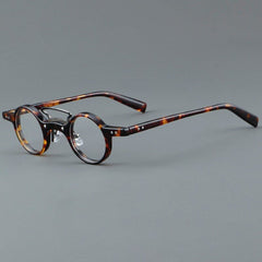 Bert Small Retro Round Acetate Frame Round Frames Southood Leopard 
