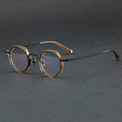 Berwin Vintage Acetate Glasses Frame Round Frames Southood Black amber 