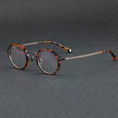 Berwin Vintage Acetate Glasses Frame Round Frames Southood Gray leopard 