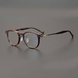Beto Vintage Acetate Titanium Glasses Frame Rectangle Frames Southood Leopard-Square 