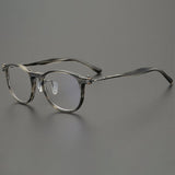 Beto Vintage Acetate Titanium Glasses Frame Rectangle Frames Southood Stripe-Square 