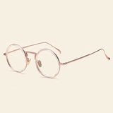 Betty Retro Round Plastic Titanium Glasses Frame Round Frames Southood C10Clear 