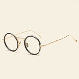 Betty Retro Round Plastic Titanium Glasses Frame Round Frames Southood C1Black 