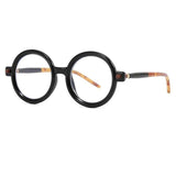 Billy Retro Round Glasses Frame Round Frames Southood Black-leopard 