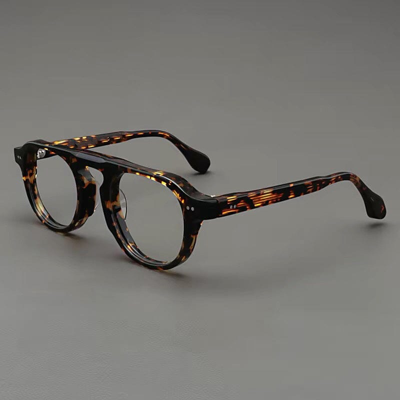 Bink Retro Acetate Glasses Frame Aviator Frames Southood Black Leopard 