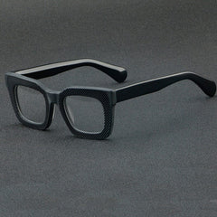Birk Retro Stripe Acetate Glasses Frame Rectangle Frames Southood Black 