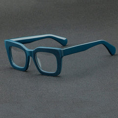Birk Retro Stripe Acetate Glasses Frame Rectangle Frames Southood Blue 